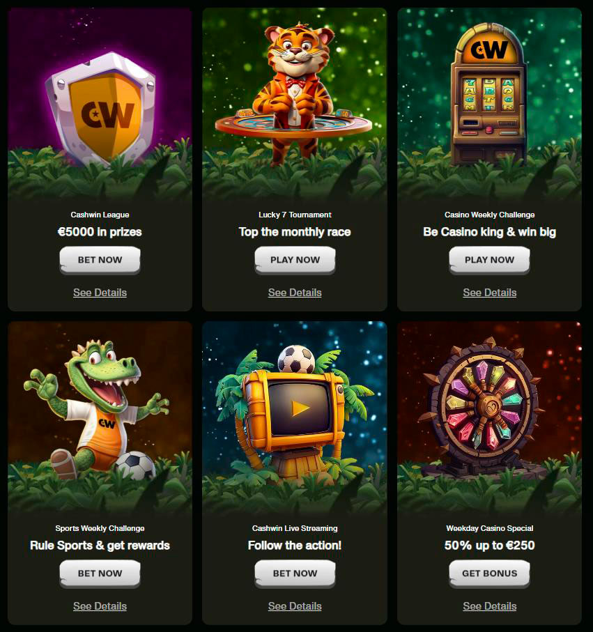 cashwin casino bonuses